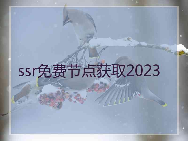 ssr免费节点获取2023