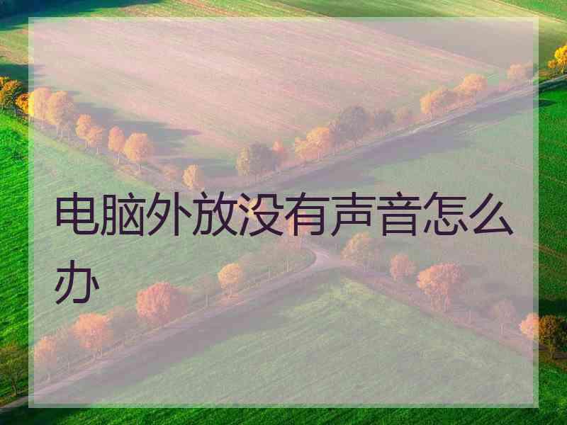 电脑外放没有声音怎么办