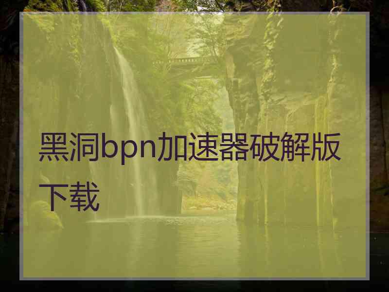 黑洞bpn加速器破解版下载